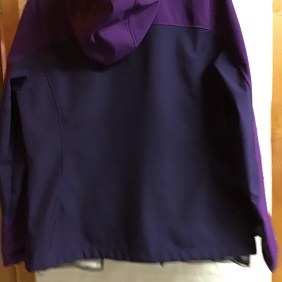 FREE TECH women’s hooded jacket sz L 12/14 PURPLE - Picture 8 of 14